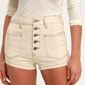 Free People Bridgette button fly denim shorts